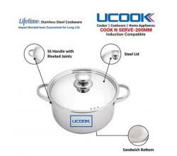 Ucook Lifetime cook & serve cooking dish with lid 220 mm