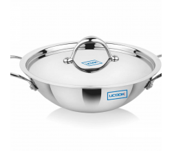 UCOOK Triply stainless Kadai with Lid- 3 litres (300 mm)