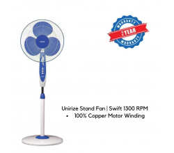 Unirize Stand Fan | Swift 1300 RPM | 2 Years Warranty