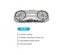 Diamond L.P.G Gas stove Glen | 2 Burner | Stainless steel | Non-automatic ignition