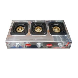 BALTRA GAS STOVE BGS 137 SMILE 3 BURNER SS BODY Baltra SS Gas Stove | User-Friendly Controls for Effortless Operation | High Efficiency Brass Burner | 3 Burner Cooktop | Smile BGS 137