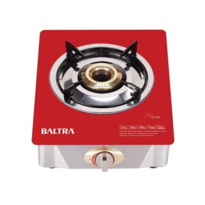 Baltra Grand 1 Gas Stove BGS 130 Baltra Gas Stove | Perfect Level of Heat for Any Recipe | Stainless Steel Body with SS Drip Tray | 1 Burner Glass Cooktop | Grand BGS 130