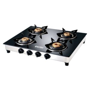 Baltra Nexa 4 4 Burner Gas Stove BGS 146 Baltra Gas Stove | Automatically Cuts Off the Gas Supply if The Flame Extinguishes Accidentally | Stainless Steel Drip Tray | 4 Burner Glass Cooktop | Nexa BGS 146