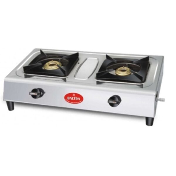 Baltra Gas Stove | User-Friendly Knob Controls for Easy Flame Adjustment | Stainless Steel Body Gas Stove | 2 Burner Cooktop | Ruby BGS 101